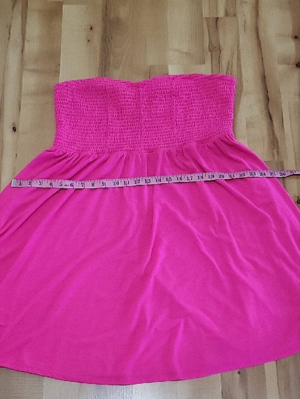 Torrid Hot Pink Fuchsia Smocked Strapless Knit Dress Women's Size 3X - Picture 10 of 13